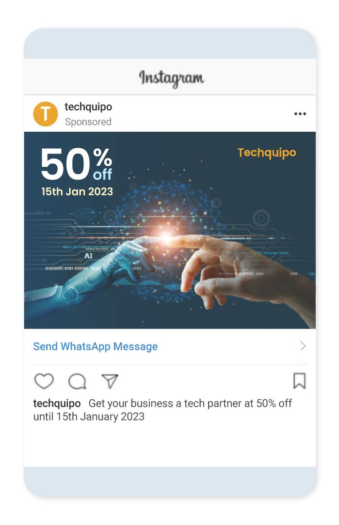 Click-to-WhatsApp Ad on Instagram