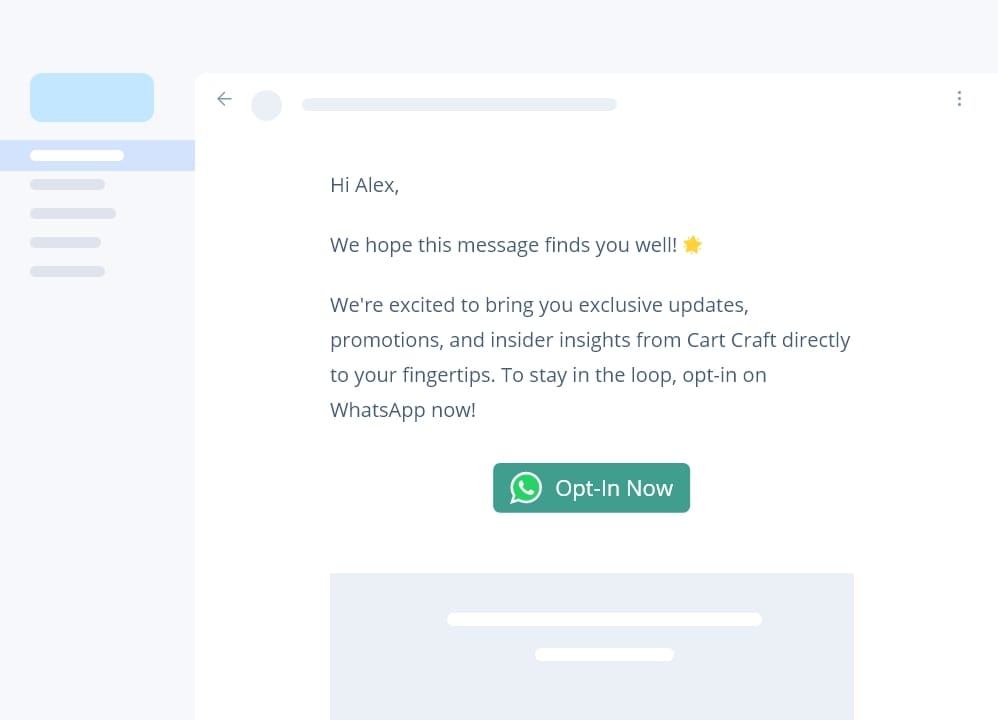 WhatsApp opt-in on email campaigns