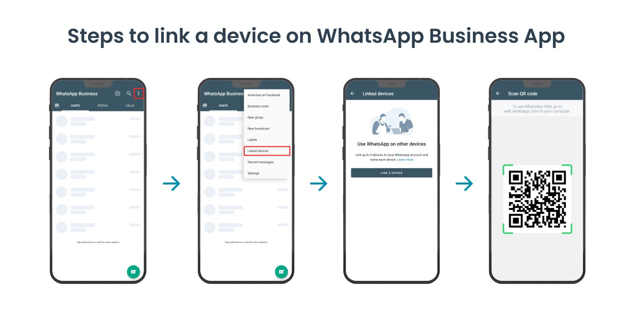 Linking a device to WhatsApp Business App