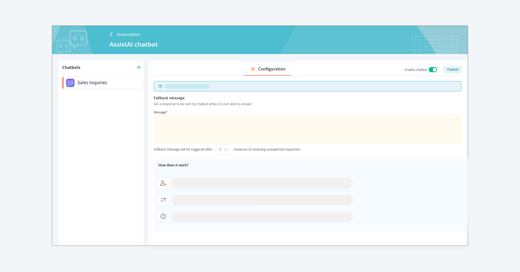 AssistAI chatbot configuration