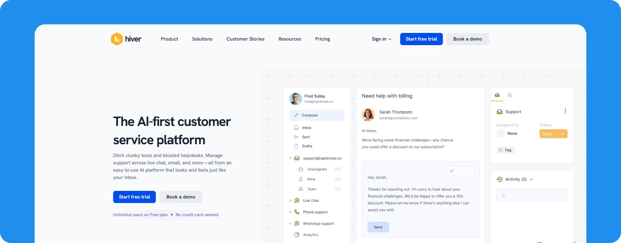 Hiver — Gmail-based collaborative ticketing system