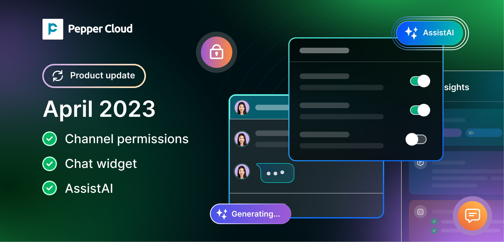 New features: Channel access permissions, Chat widget, & AssistAI