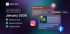 New features: Voice-to-text, social comment, unique fields, and more